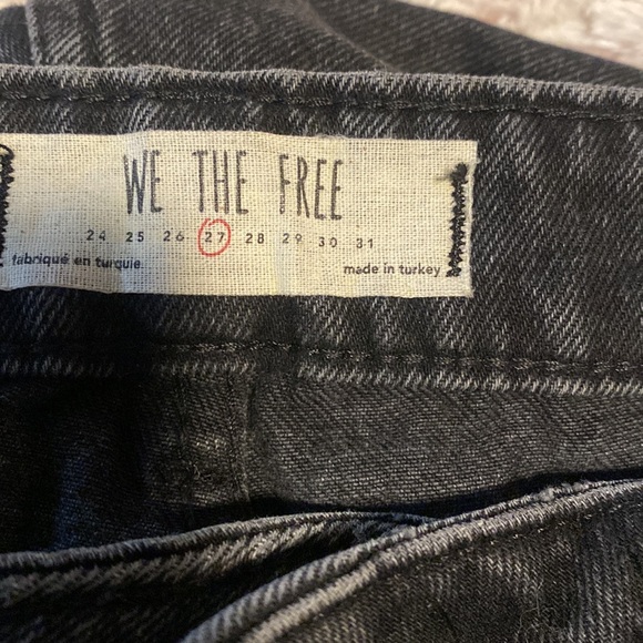 We the Free by FREE PEOPLE Dakota Straight Leg Pitch Black Denim Jeans Size 27 - Picture 5 of 8